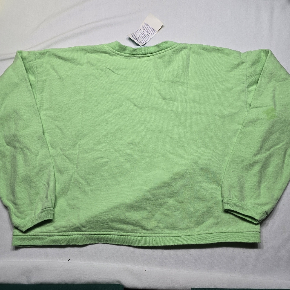 Vintage 90's Fresh Produce Sea Turtle Cropped Sweatshirt New Old Stock - Picture 6 of 8